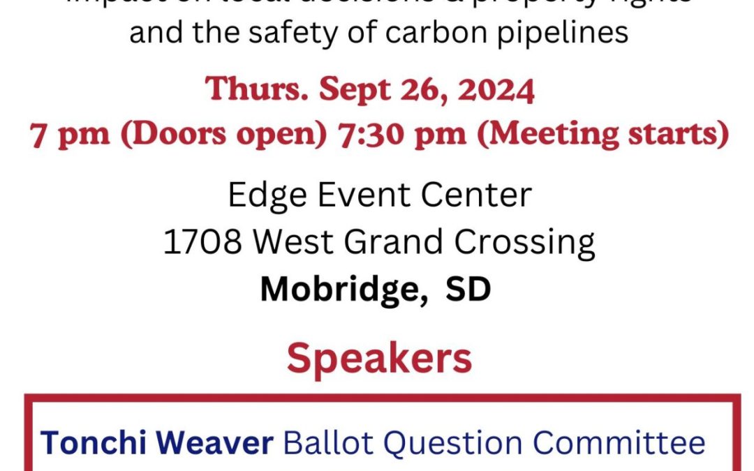 Sep 26 Mobridge SD Informational Meeting on RL 21