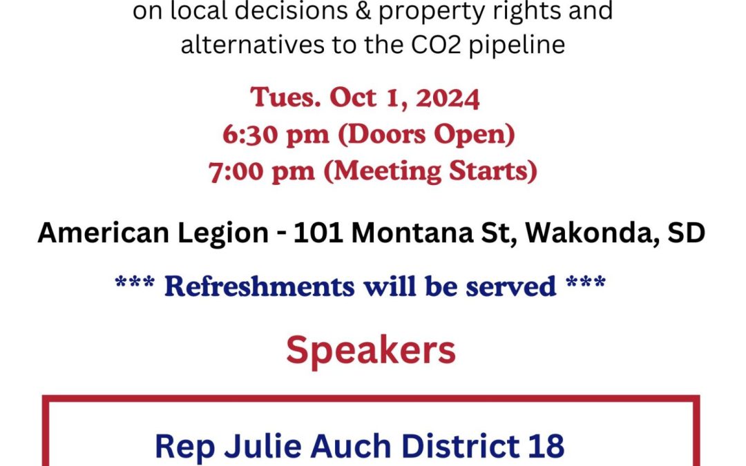 Oct 1 Wakonda SD Informational Meeting on RL 21